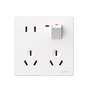 正泰开关插座面板86型多功能一开八8孔带开关墙壁10a暗装家用多孔