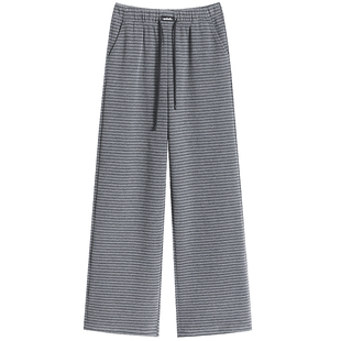 糯米条阔腿裤女春季2026新款少女孩初中学生卫裤条纹运动裤子女款