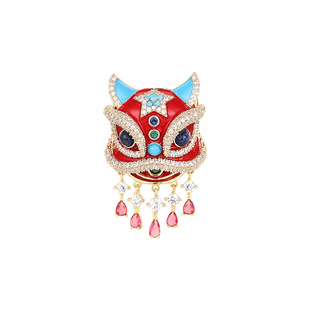 精致国风灵动醒狮胸针女气质高级感时尚大衣别针新款西装胸花配饰