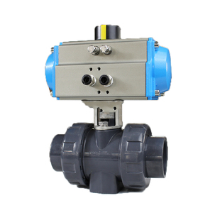 X气动双由令球阀 Q631F-10S UPVC阀体 UPVC阀板 PTFE阀座