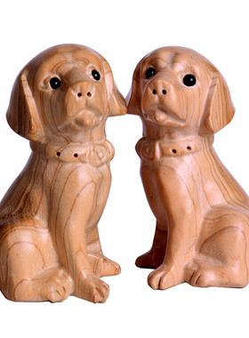 桃木生肖狗吊坠木质小狗项坠挂件