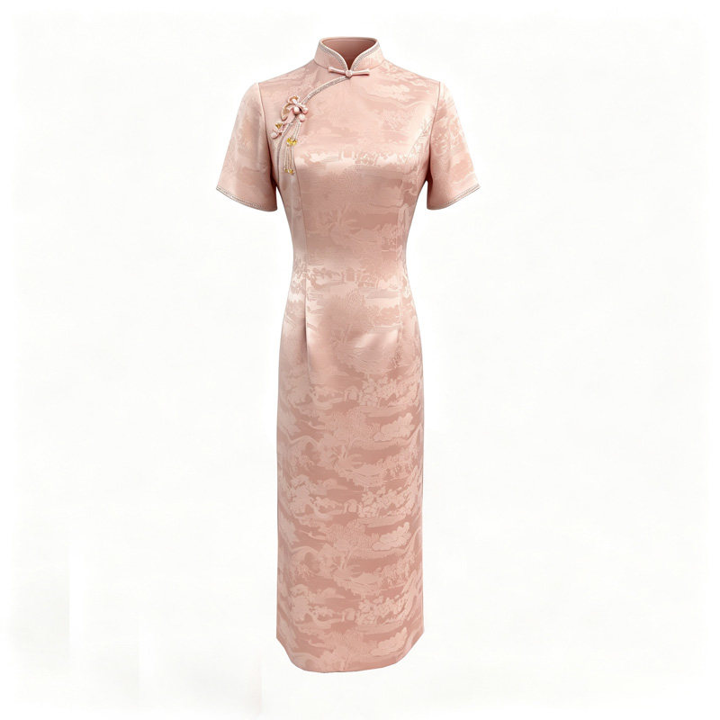 喜婆婆礼服新款中长旗袍