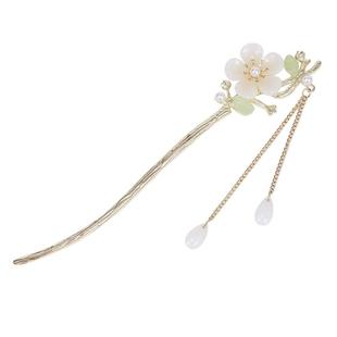 新中式古风绿竹子u型发簪女丸子头盘发神器簪子2025新款发钗头饰