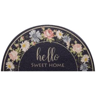 美式进门地垫半圆型网红地毯丝圈入户门垫户外花卉加厚脚垫可定制