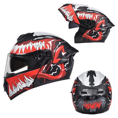 【AD头盔】机车全盔摩托车揭面盔