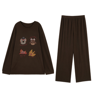 ALINDM大码微胖mm卡通磨毛睡衣女2025新款冬加厚200斤保暖家居服