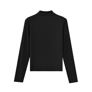 seawhen海维恩 新款纯色简约气质通勤软糯慕斯绒啤酒领打底衫3728