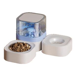 猫碗狗盆喂食饮水一体宠物吃饭碗猫咪自动喂食器不锈钢狗碗防打翻