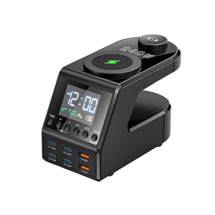 氮化镓桌面充电站 多口充电器 手表 手机快充 PD 240W 500W多合一三合一 支架无线磁吸 USB TypeC 适用于苹果