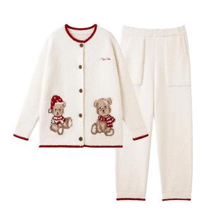 TugTug半边绒1月子服秋冬季孕妇睡衣女款加厚孕期保暖家居服新款