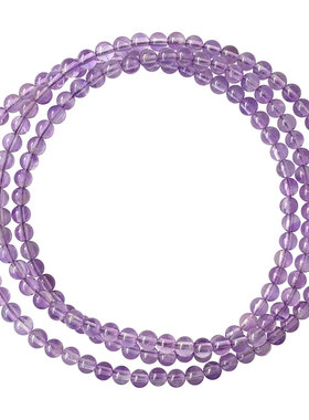 天然紫水晶三圈手链智慧事业手串