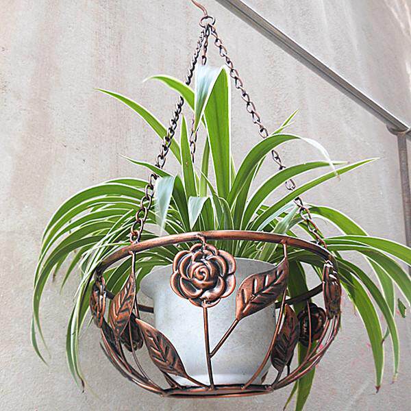 铁艺阳台吊挂花盆 垂吊悬挂吊篮挂盆 吊盆挂篮 吊兰绿萝花篮花架