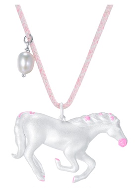 夏季新款玫瑰珍珠小马珐琅精致百搭时尚小众设计项链