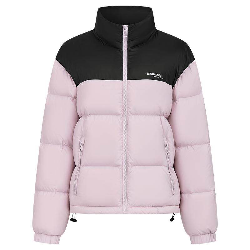 雪中飞休闲时尚常规型立领羽绒服