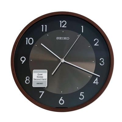 精工日式静音挂钟12英寸铝制客厅