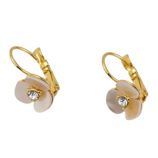 青岛外贸饰品25年小清新三瓣花耳环珍珠贝母耳钉时尚优雅锁骨链女