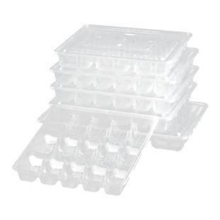 特硬一次性水饺外卖打包盒带盖商用塑料速冻饺子盒托盘馄饨快餐盒