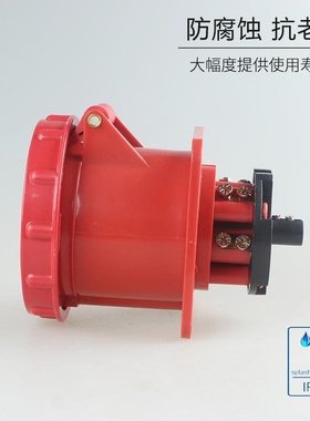 63A德式三相五孔工业插座 AC380V户外工业防水插头插座ZZ335 IP44