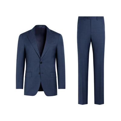 26春夏新品SUITSUPPLY中蓝色羊毛西装套装