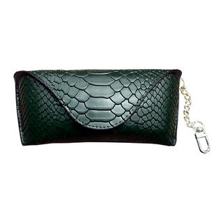 牛皮通用男女绿色防压眼镜包便携眼镜收纳袋近视眼镜盒防掉墨镜包