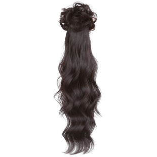 新中式轻国风假发辫子女古风微卷发抓夹侧马尾汉服旗袍长辫子发饰