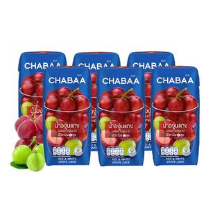 泰国进口CHABAA恰芭果汁40%真果汁180ml*6瓶荔枝橙汁石榴葡萄饮料