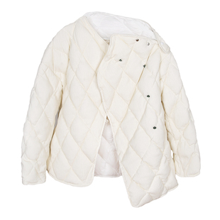 TMSstudio原创设计冬保暖菱形压线不规则多种穿法外套羽绒服