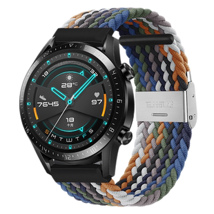 Ticwatch pro3/Prox/S2/C2/GTX编织卡扣表带弹力伸缩gth Ticwatch2/E/Tic智能手表表带配件非原装配件