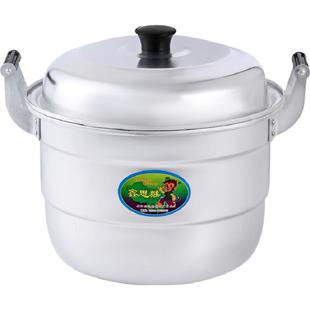 老式加厚双层铝蒸锅大容量商用大容量大号铝锅钢筋锅家用烧水锅