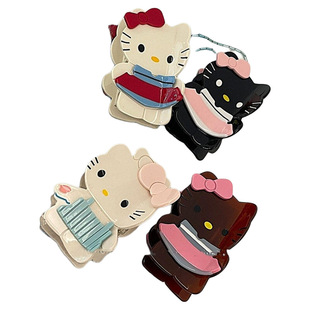 高定~kitty哈喽头发抓夹发夹hellokitty夹子鲨鱼夹醋酸发卡发饰kt