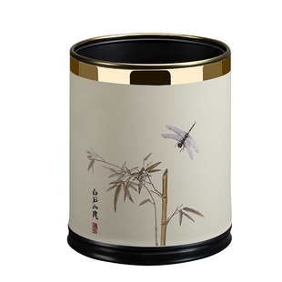 2025新款新中式垃圾桶家用客厅高档卫生间中国风高颜值中古风纸篓