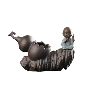 紫砂花盆六月雪老桩缺口造景盆桌面文竹花盆陶瓷绿植盆景盆带托盘