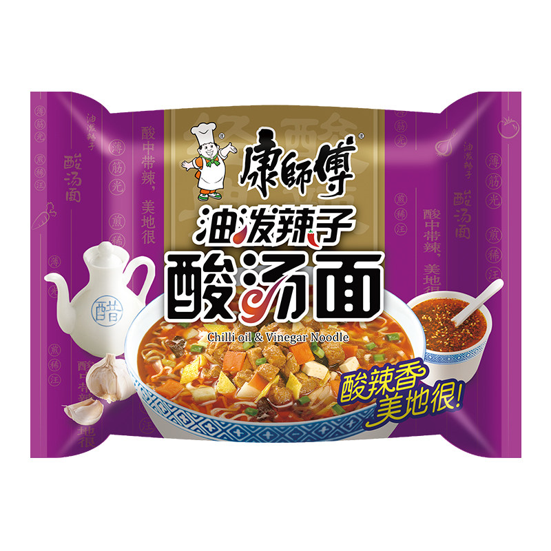 康师傅油泼辣子酸汤面袋装速食