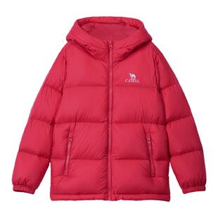 骆驼儿童羽绒服红色连帽保暖加厚年冬季新款面包服男女童新年战袍