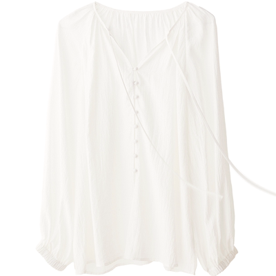 CR长袖宽松衬衫上衣简约通勤