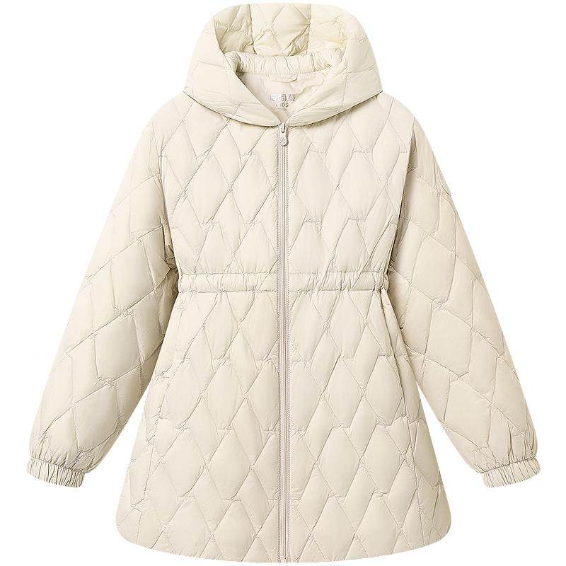 波司登儿童羽绒服25秋冬新款女童中长款连帽收腰厚外套