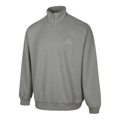 adidas阿迪达斯半拉链加绒保暖套头衫秋冬男灰色卫衣 KS6526