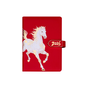 马到成功2026年新款日程本A5日历记事本每日工作效率计划本商务办公记录本高颜值红色笔记本礼盒定制可印logo