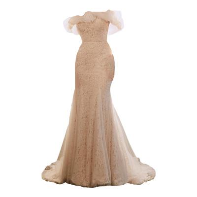 梵娜仙衣法式一字肩轻婚纱