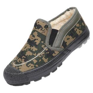 一脚登加绒加厚保暖防滑耐磨橡胶大底登山工地冬季户外保暖解放鞋