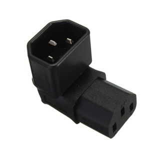 电脑机箱通用品字形L型拐角插头 转换插座 C13转C14 上弯 左右弯