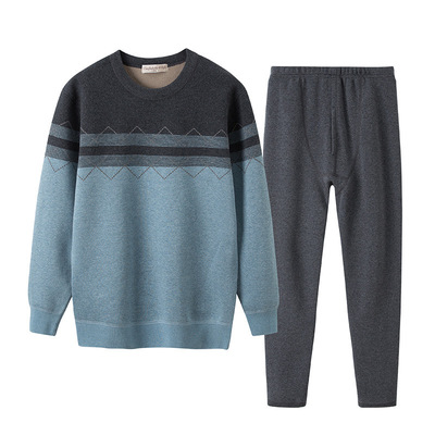 加绒加厚宽松防寒小圆领保暖内衣