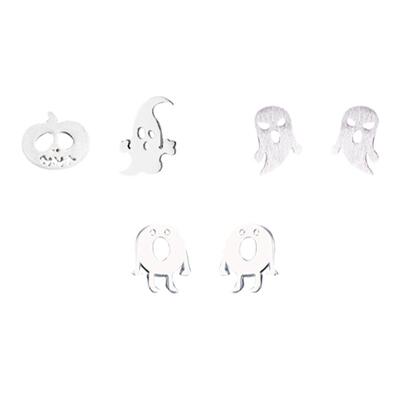925纯银小巧可爱万圣节幽灵耳钉