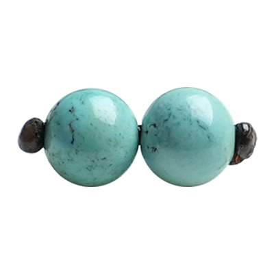 天然湖北十堰原矿绿松石圆珠