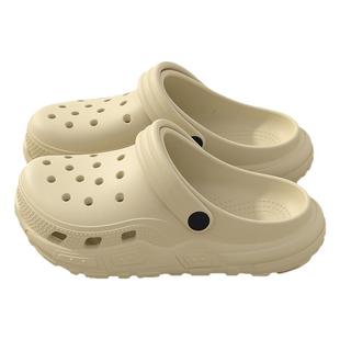 厚底洞洞鞋孕妇专用防滑拖鞋外穿2025新款防臭eva包头踩屎感可爱