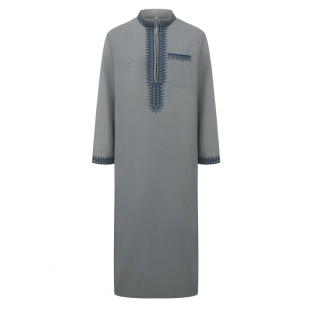 男士立领民族服饰长款袍子宽松大码长褂Men Dress Jalabiya Robe
