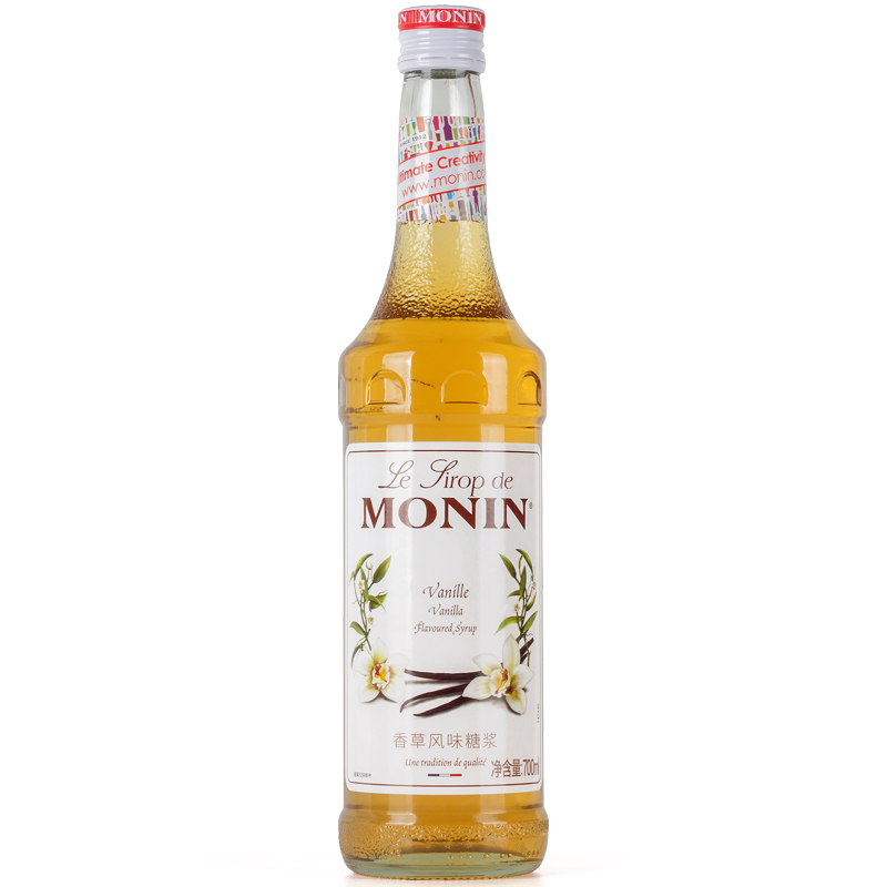 送配方 MONIN莫林香草風(fēng)味糖漿/果露700ml 調(diào)咖啡雞尾酒飲料