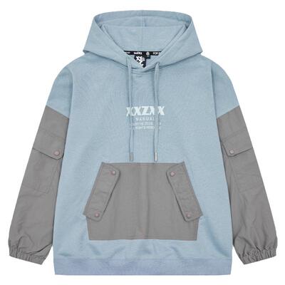 XXZXX潮牌套头卫衣长袖宽松连帽