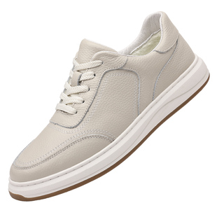 头层牛皮棉鞋男士冬季真皮休闲二棉皮鞋板鞋男款低帮加绒保暖男鞋