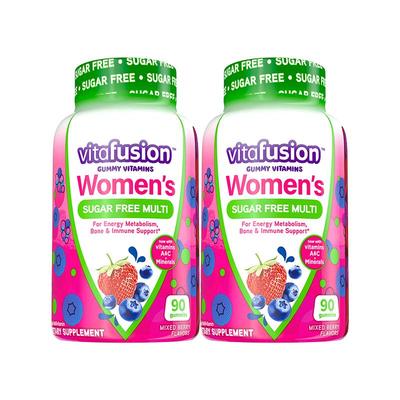 vitafusion补铁软糖+无糖女士复合维生素气血组合美国进口